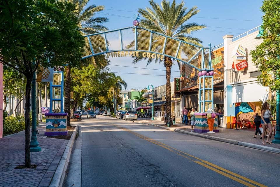 A Delray Beach street in Palm Beach County