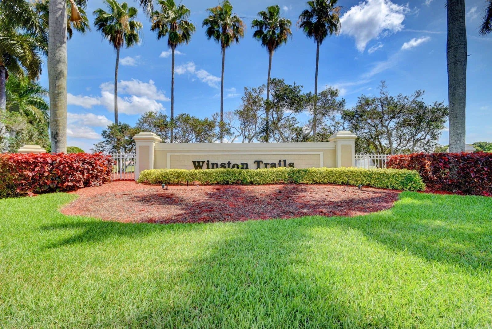 The Winston Trails community entrance sign in Lake Worth